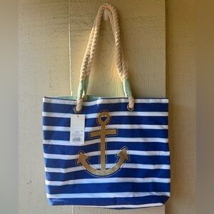 Nautical Blue and White Striped bag purse cat & jack